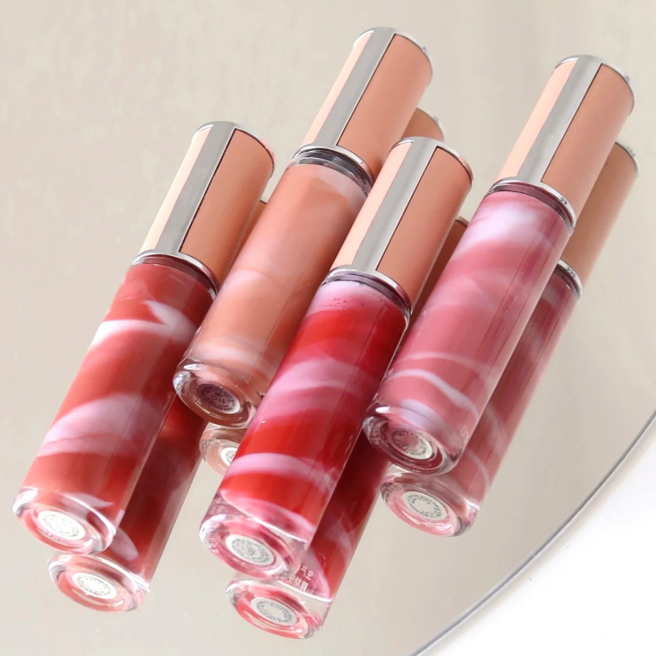 Lollipop lip gloss customized fall winter essence of lip protection hydrating glass marble ODM OEM