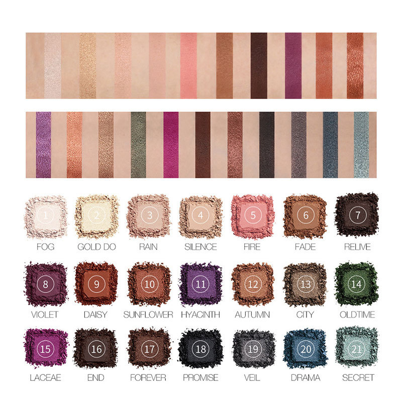 Chameleon multi-color eyeshadow palette custom matte pearl shimmer long-lasting color 21 colors OEM 