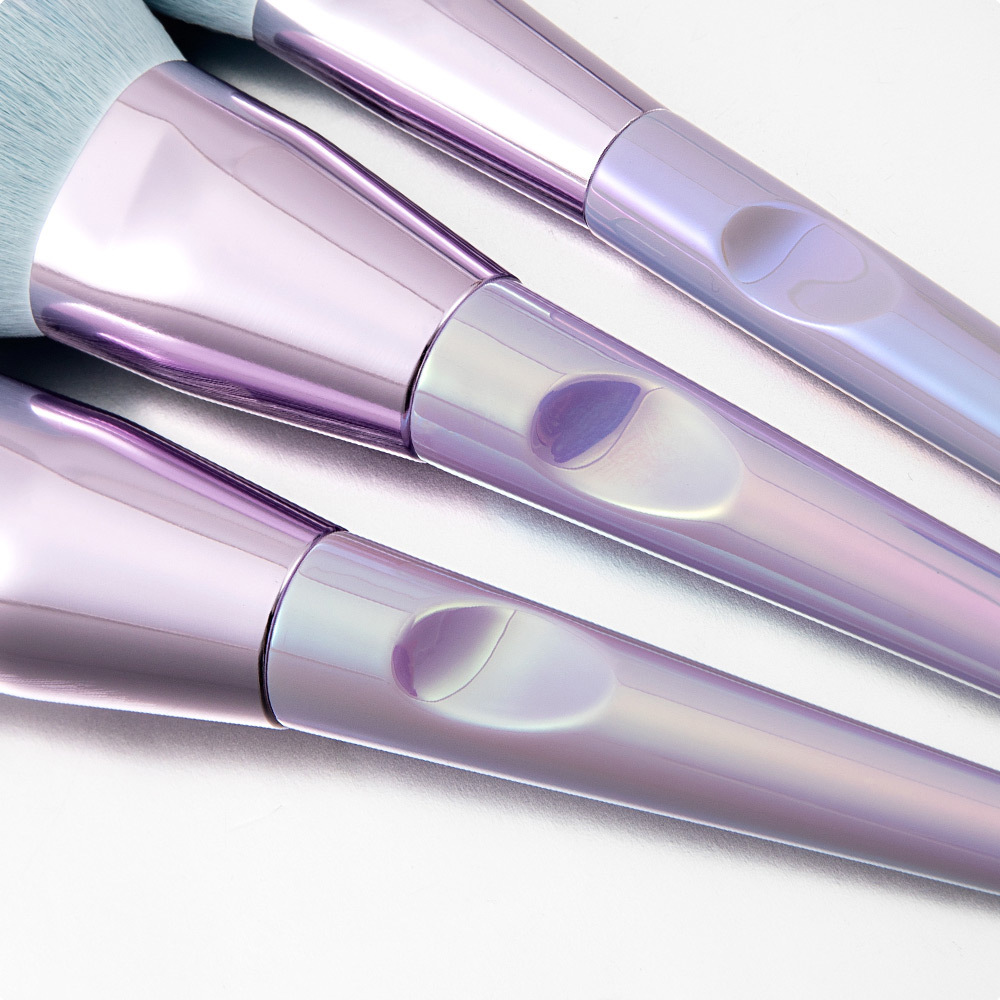 Customized Makeup Brush Set Portable 9pcs Mermaid Girl Illusion Glue Handle Nylon Hair Beauty Brush 